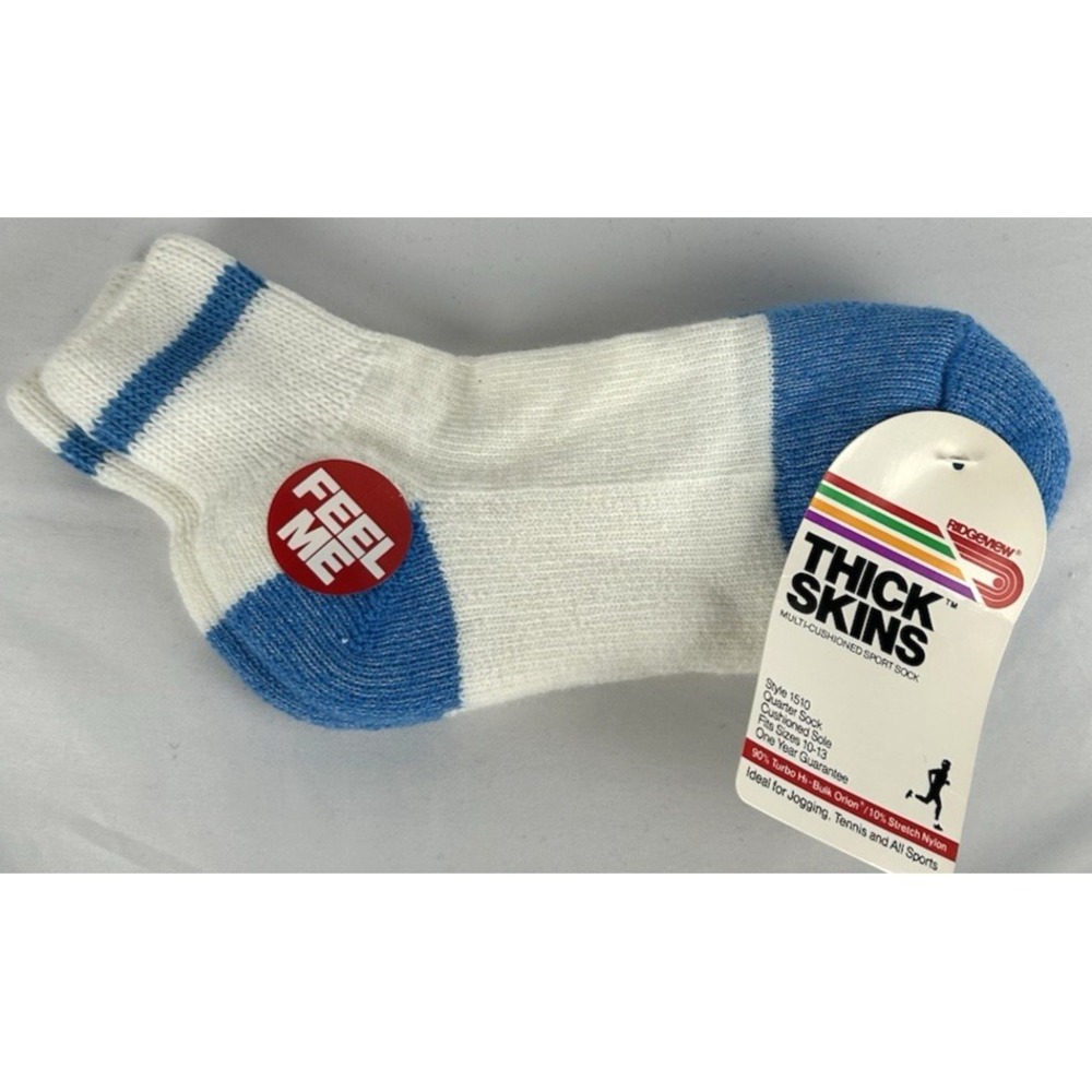 NEW Vtg Ridgeview Thick Skins Quarter Socks Mens 10-13 Multi Cushioned Sport